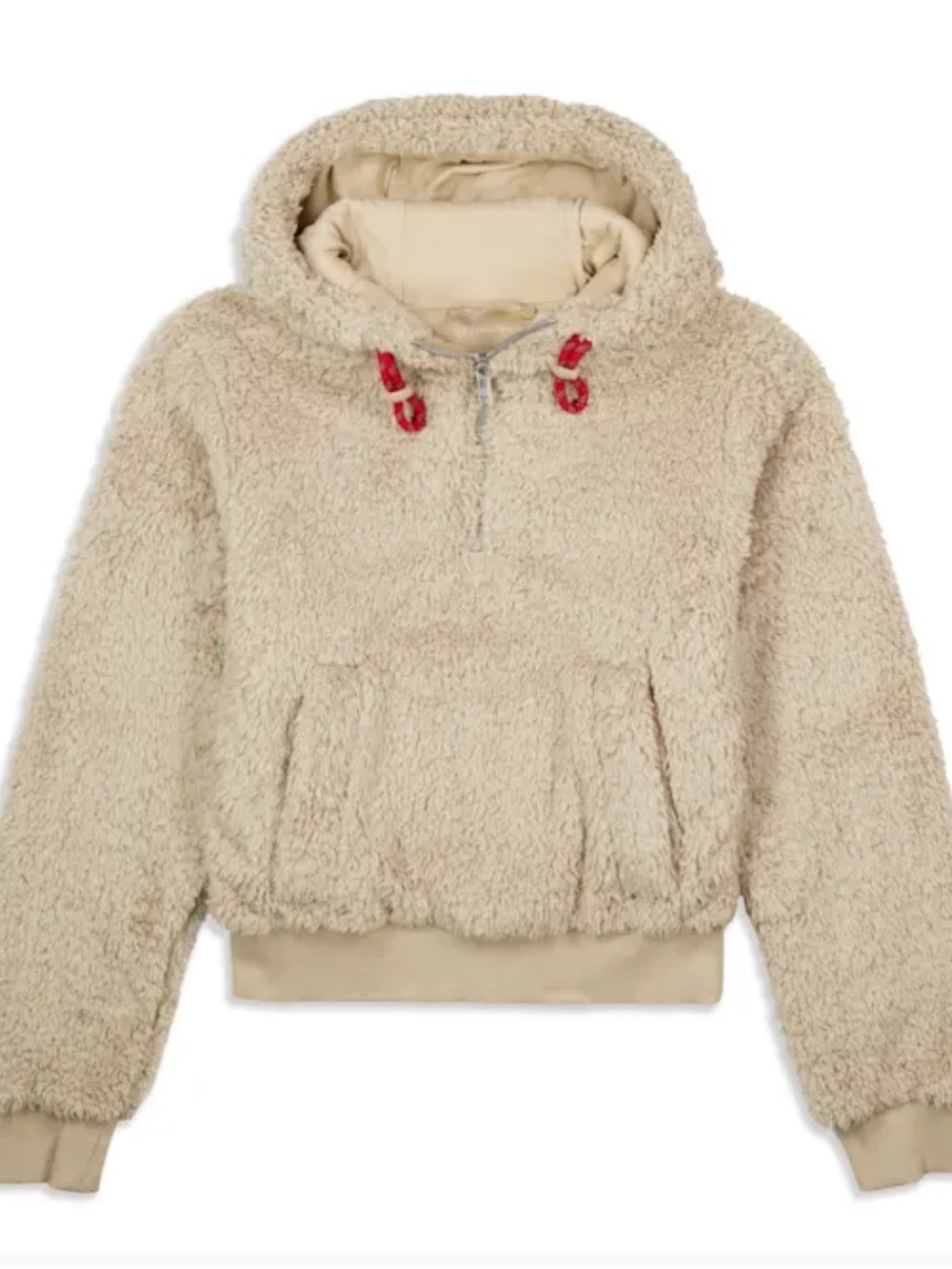 Lululemon Oh So Sherpa Fleece Half Zip Pullover Hoodie in Trench Tan Size 8